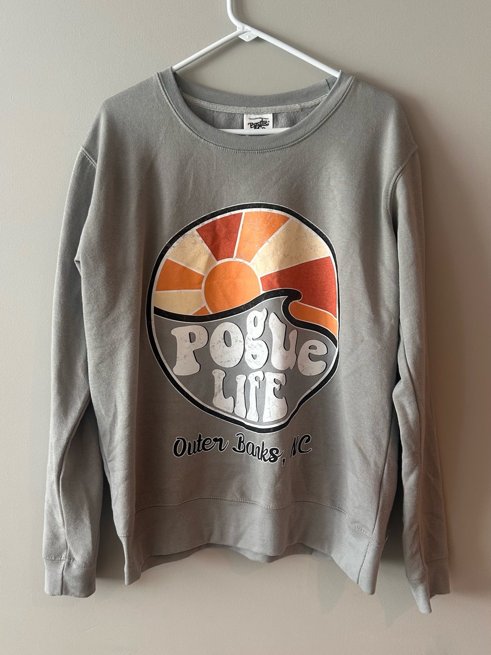 Pacific & Co Pogue Life Outer Banks Gray Crewneck Sweatshirt